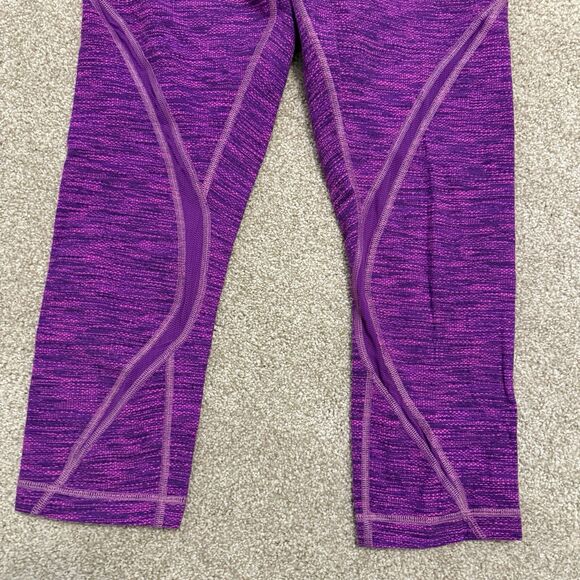 Lululemon Free Flow Preowned Women’s Capri Purple Jacquard Leggings Size 8 - Picture 4 of 10